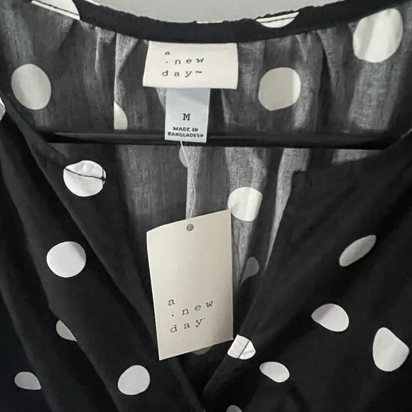 A New Day Black and White Polka Dot Midi Dress - Picture 3 of 5